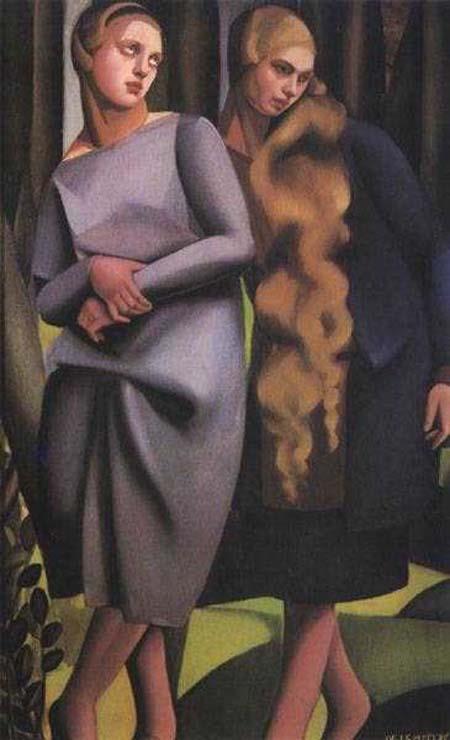 Irene und ihre Schwester 1925 zeitgenössische Tamara de Lempicka Ölgemälde